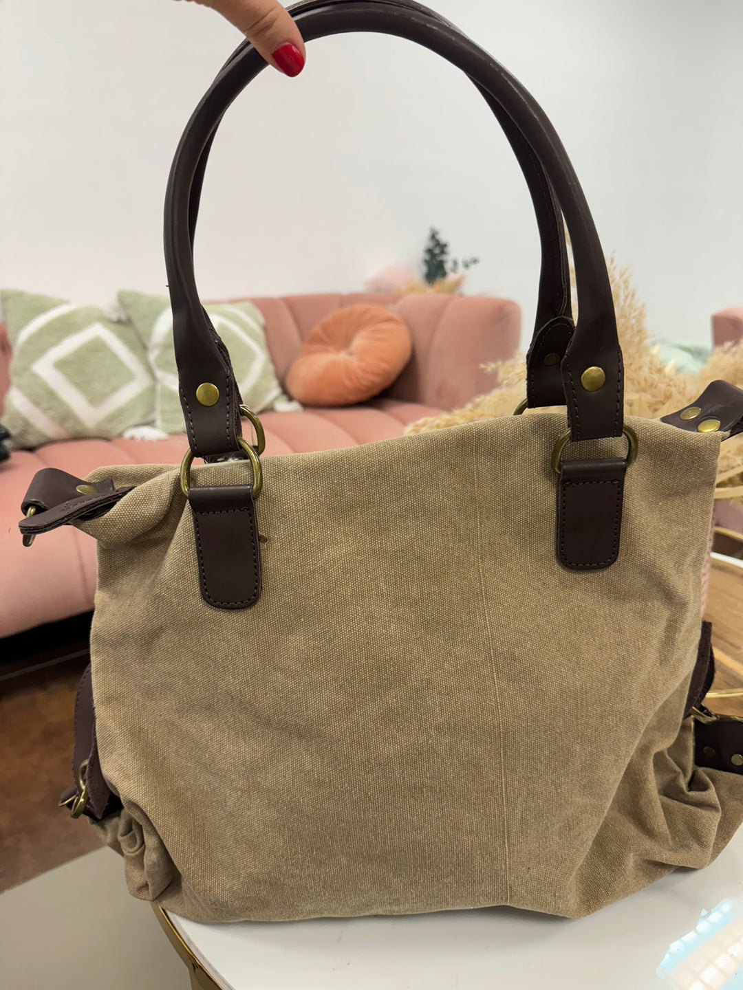 Bolso Shopper Bandolera Cuqui XL Taupe