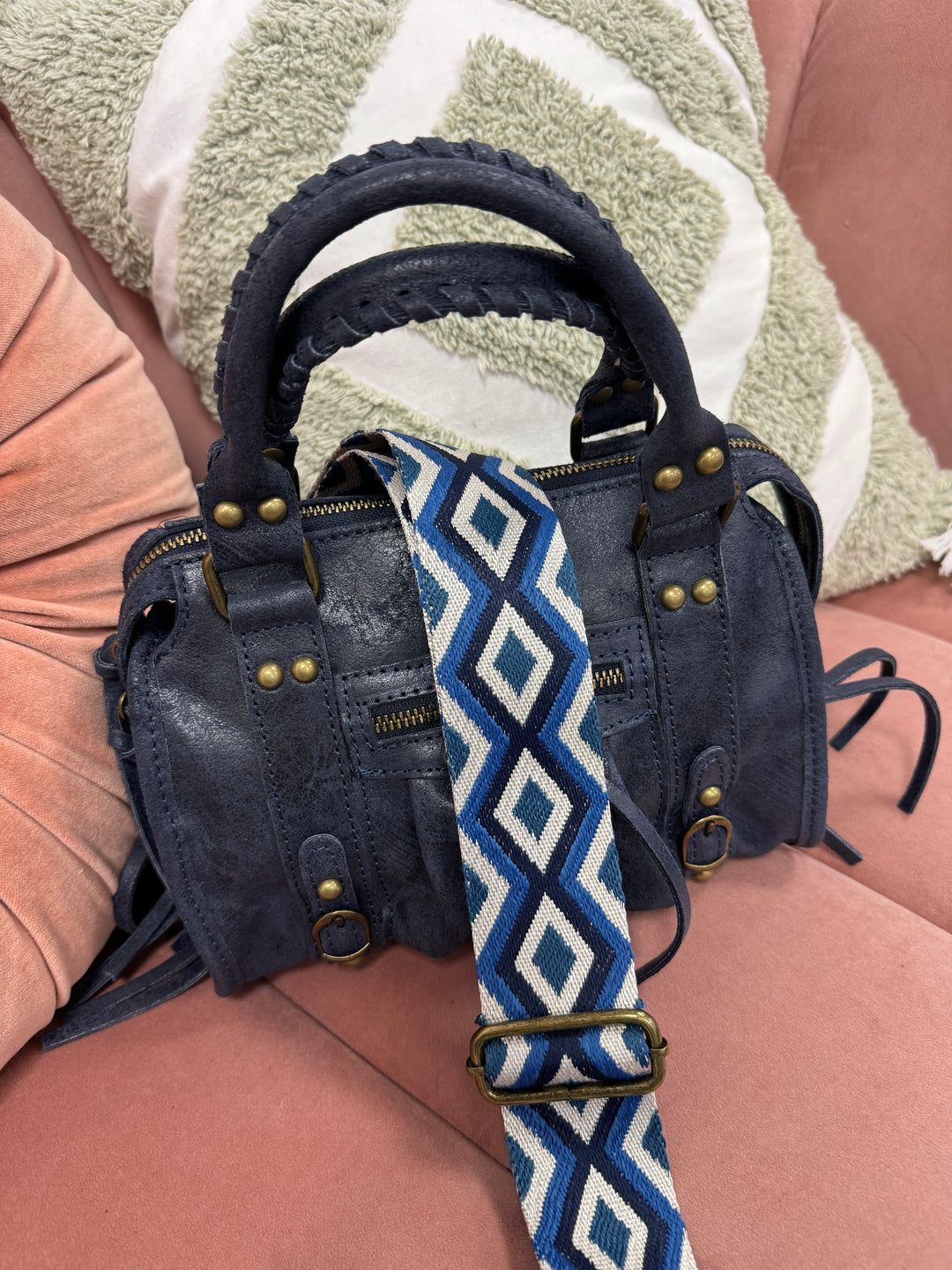 Bolso Mini Pantera piel Azul Marino