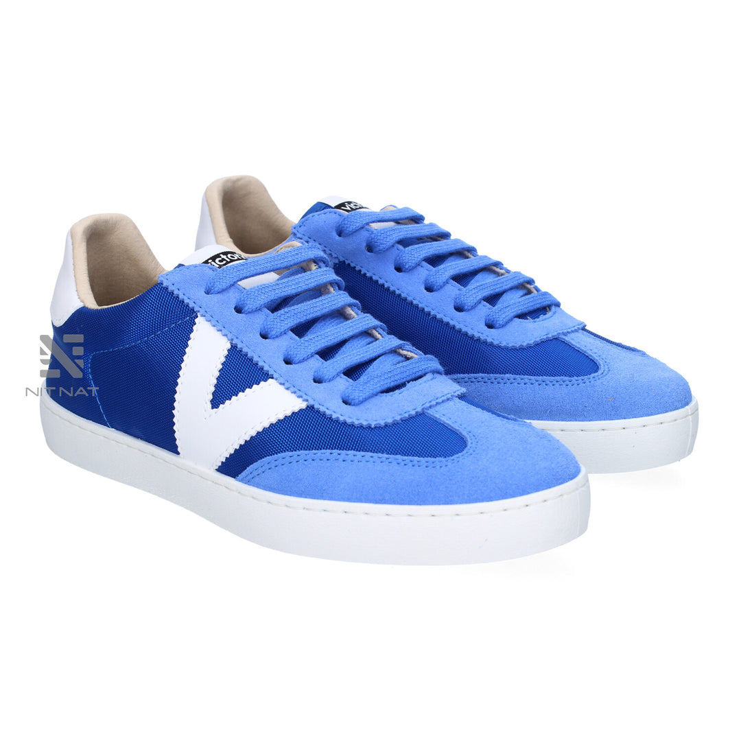 Zapatillas Berlín Ciclista efecto Serraje Y Nylon Azul klein