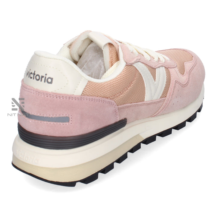 Zapatillas Luna Rejilla Rosa Piel y Serraje Victoria