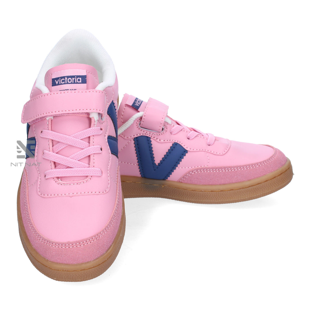 Zapatillas Oslo Efecto Piel Victoria Blanco Rosa