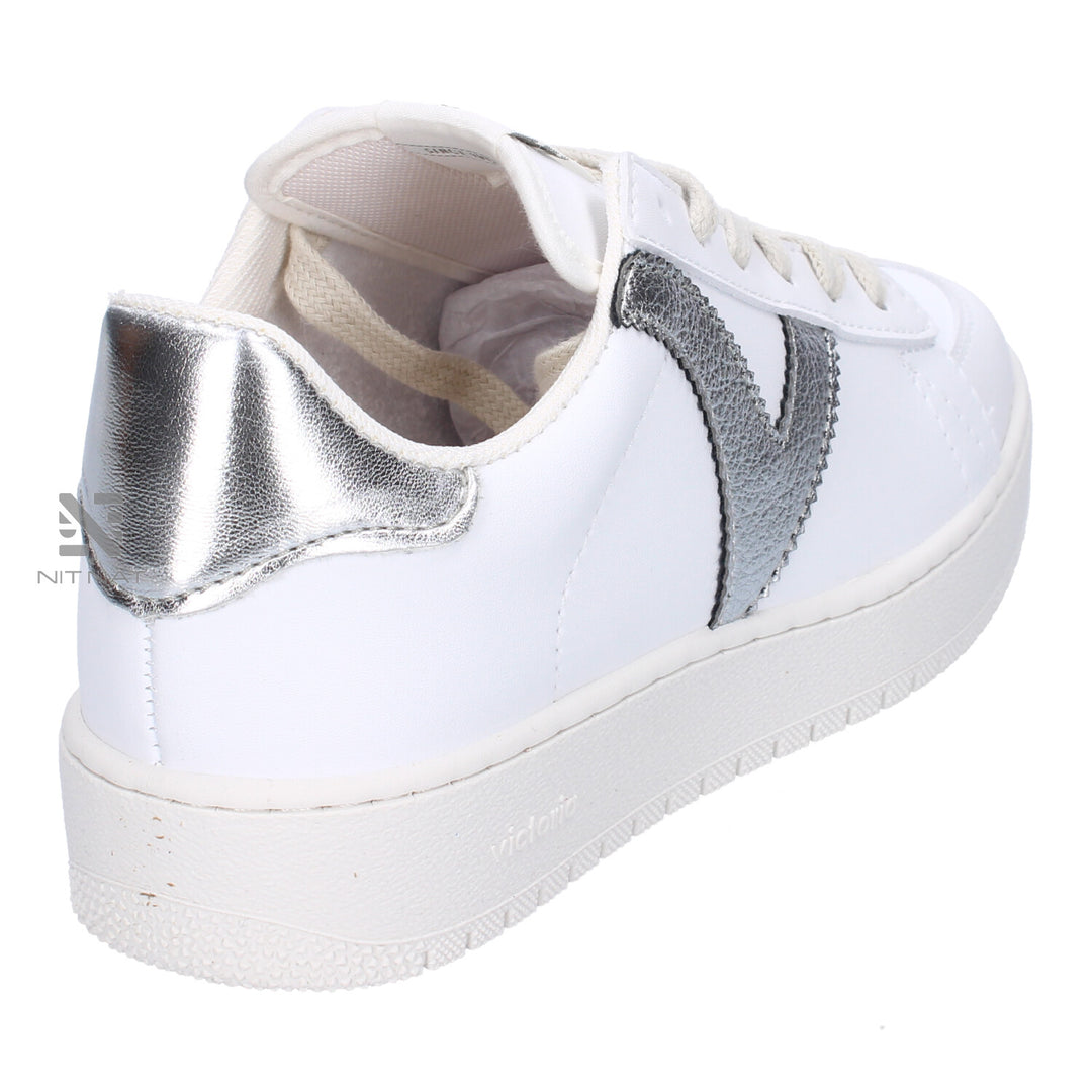 Zapatillas Madrid efecto Piel y Metal Plata