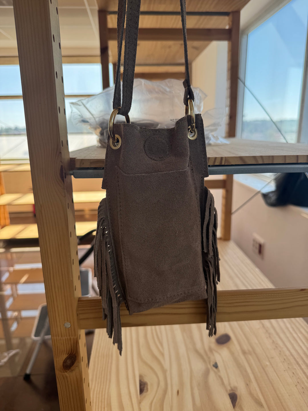 Bandolera Movil flecos Taupe