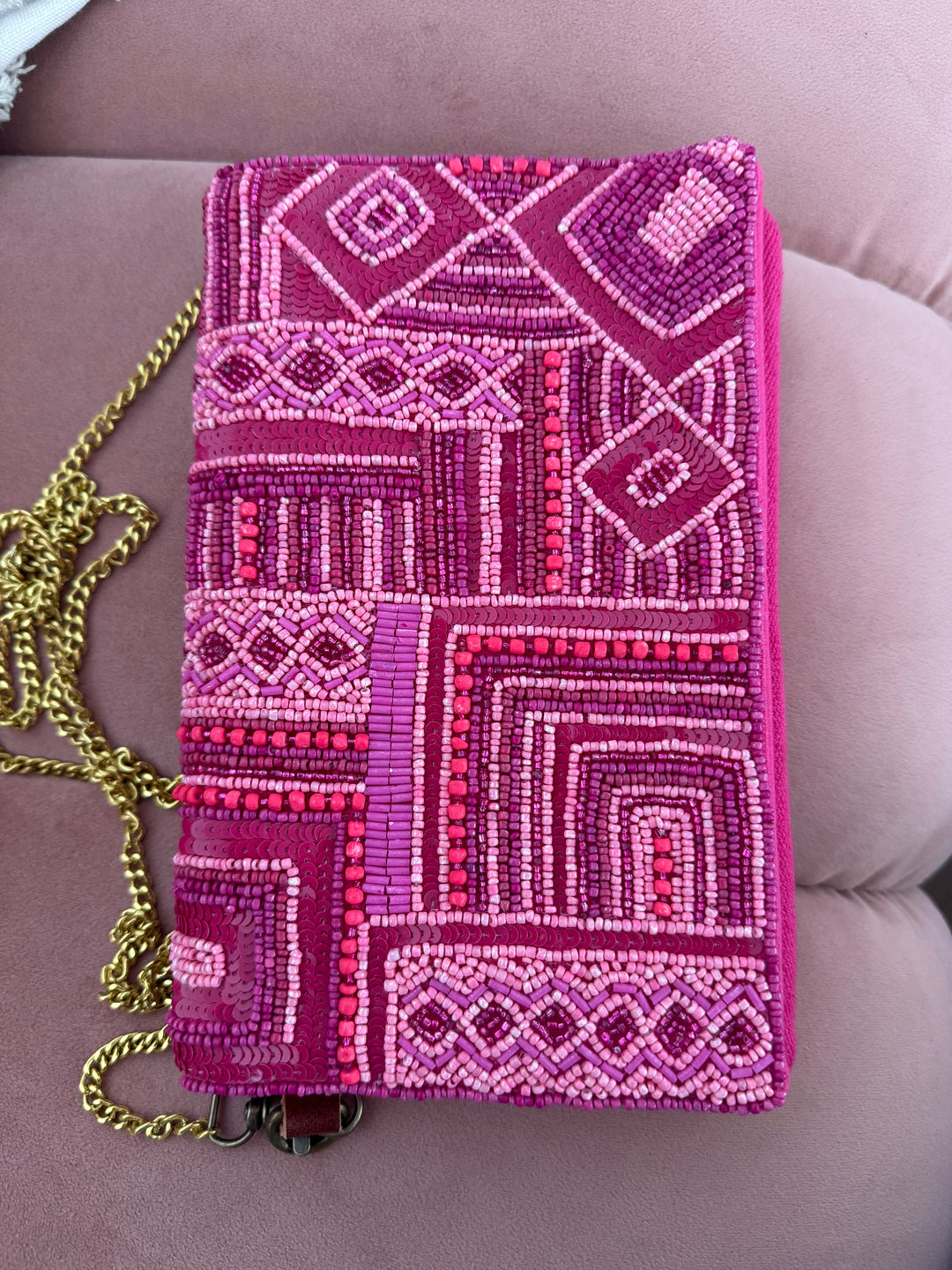 Cartera Bandolera india Fucsia