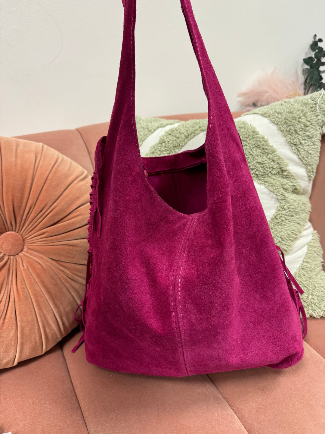 Bolso Saco indy piel Fucsia