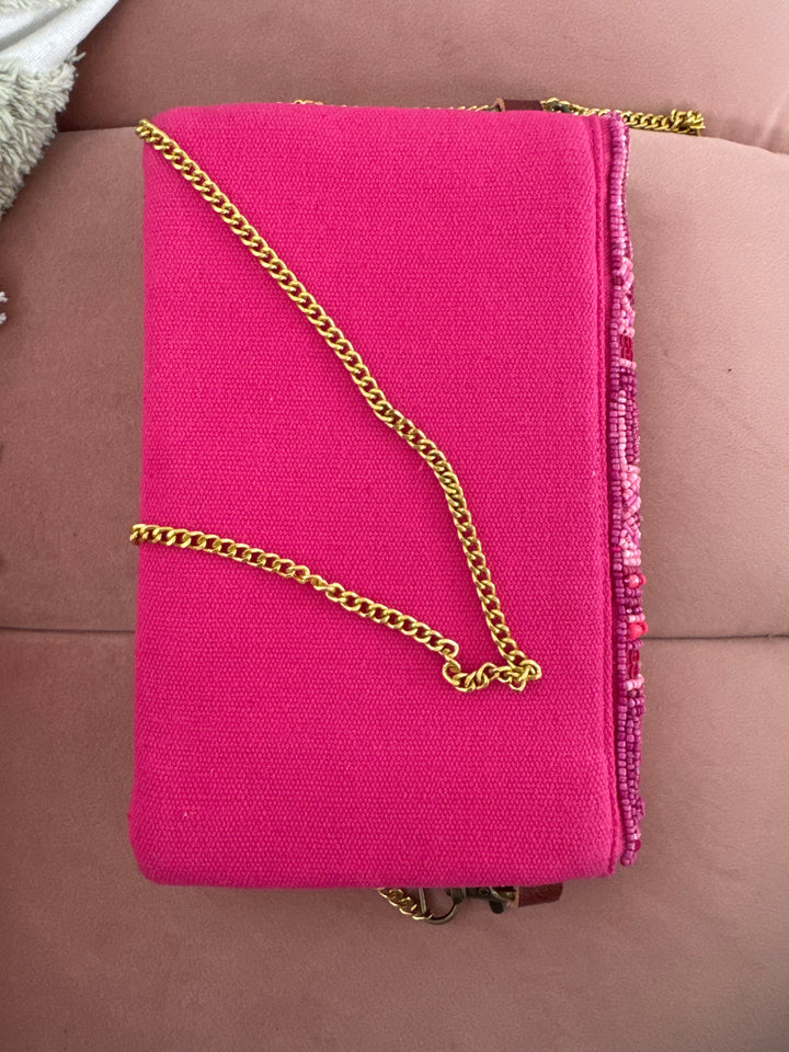 Cartera Bandolera india Fucsia