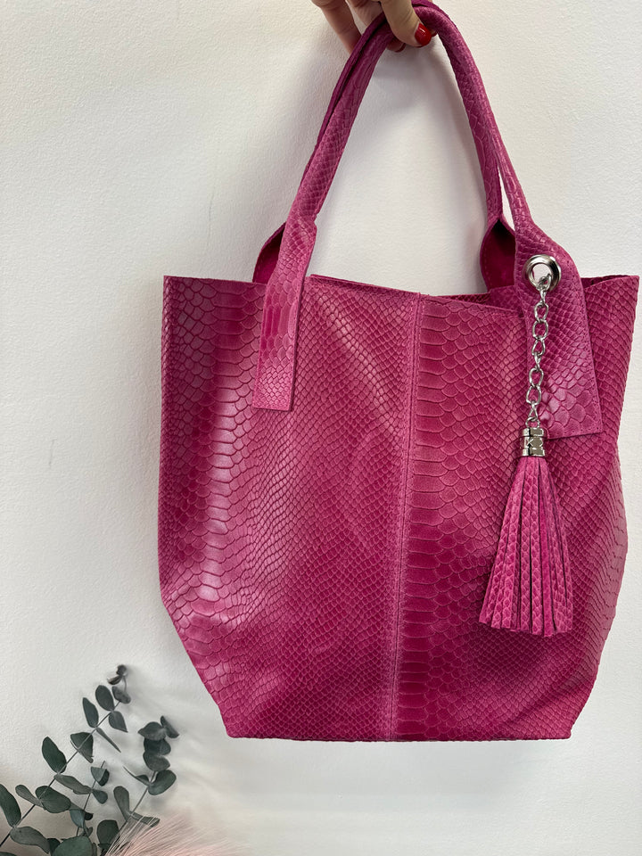 Bolso Piel Sono Coco fucsia