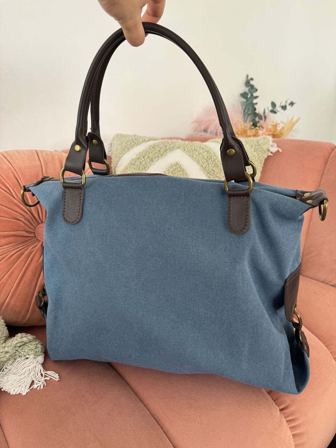 Bolso Shopper Bandolera Cuqui XL Piel Azul klein