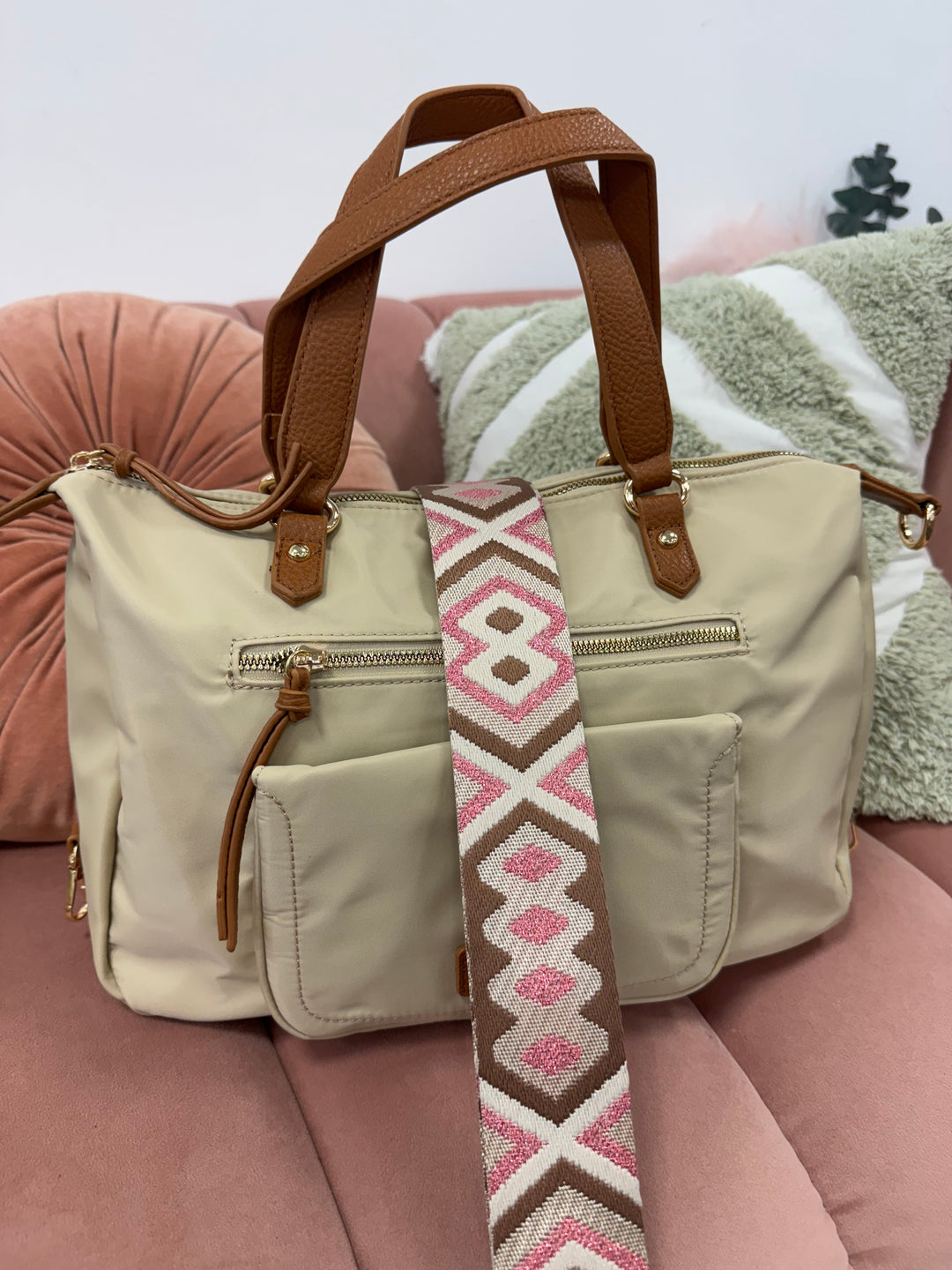 Bolso Bandolera Zambia Beige fuerte