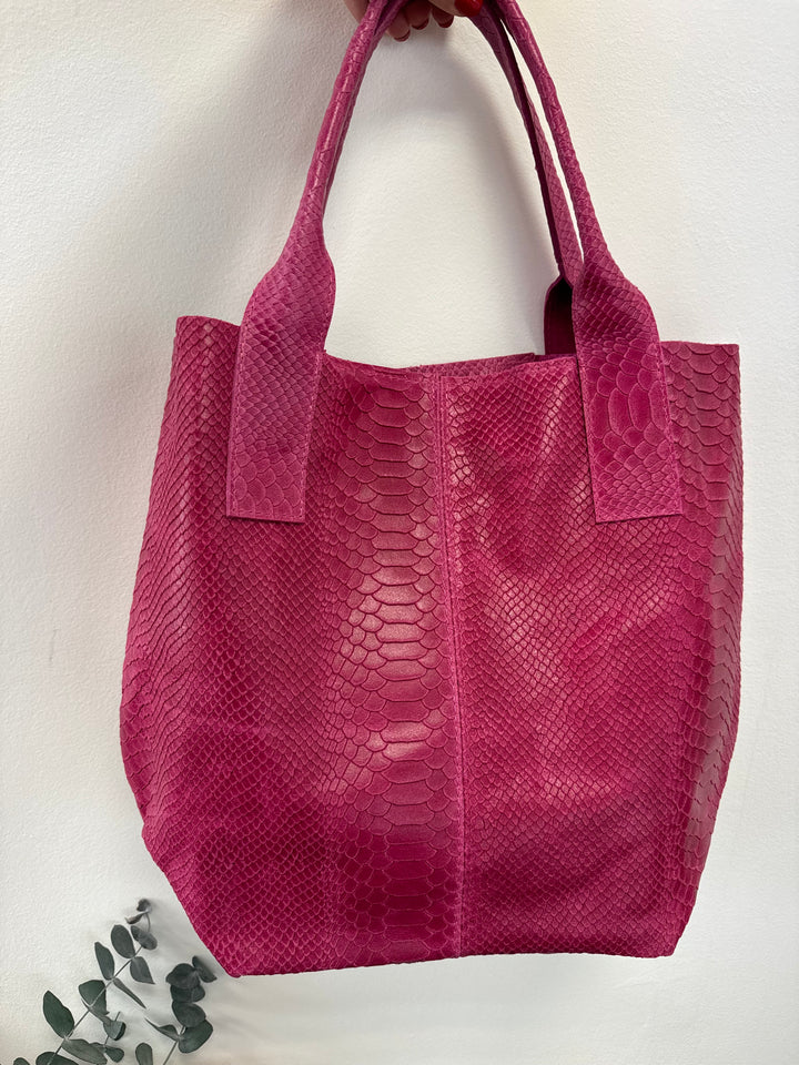 Bolso Piel Sono Coco fucsia