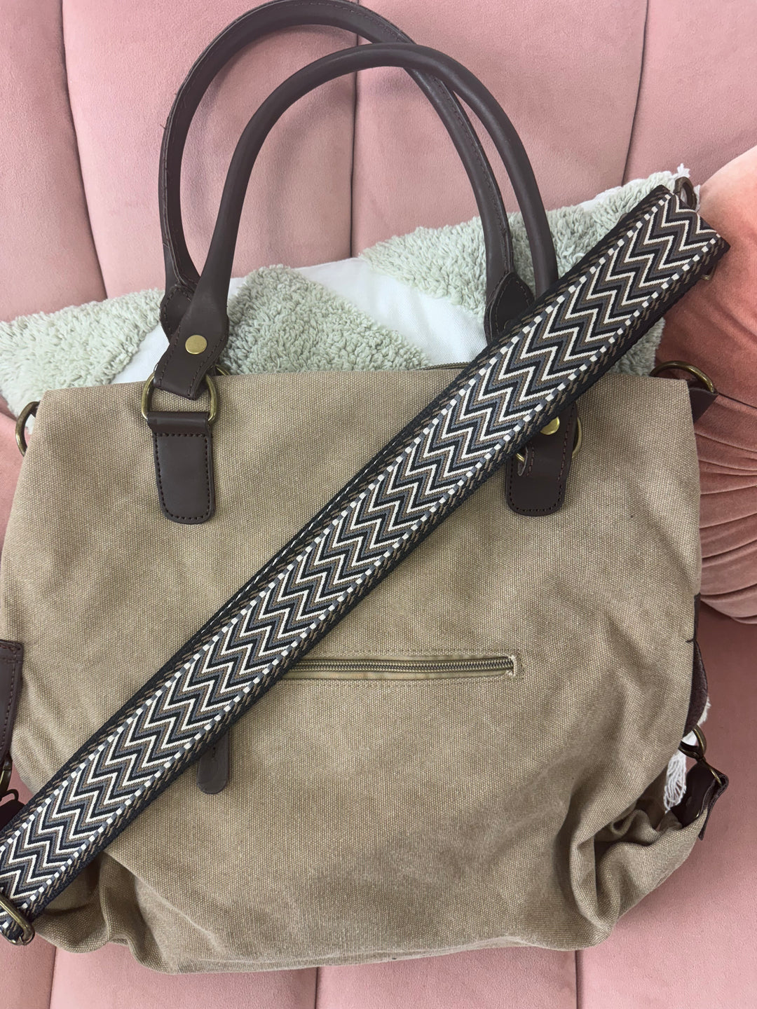 Bolso Shopper Bandolera Cuqui XL Taupe