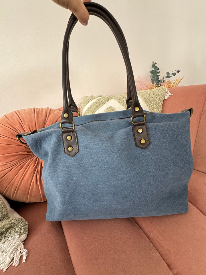 Bolso Bandolera Piel Cuqui Azul klein claro