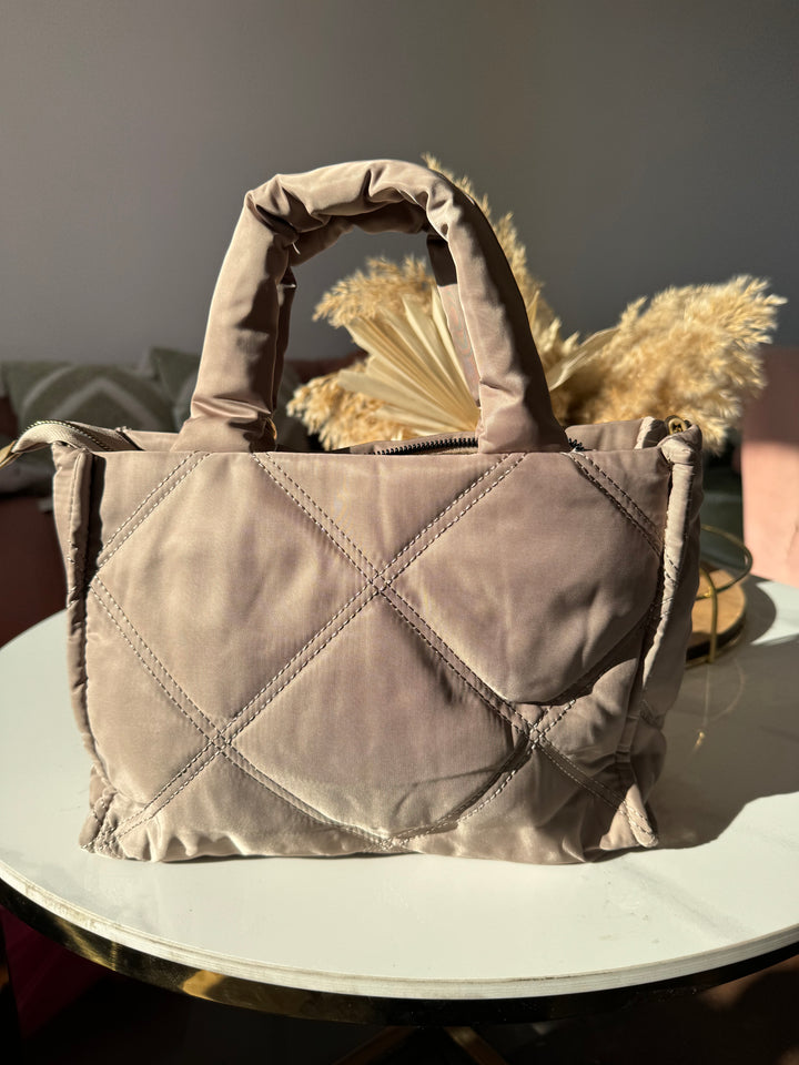 Bolso Bandolera Acolchado Beige