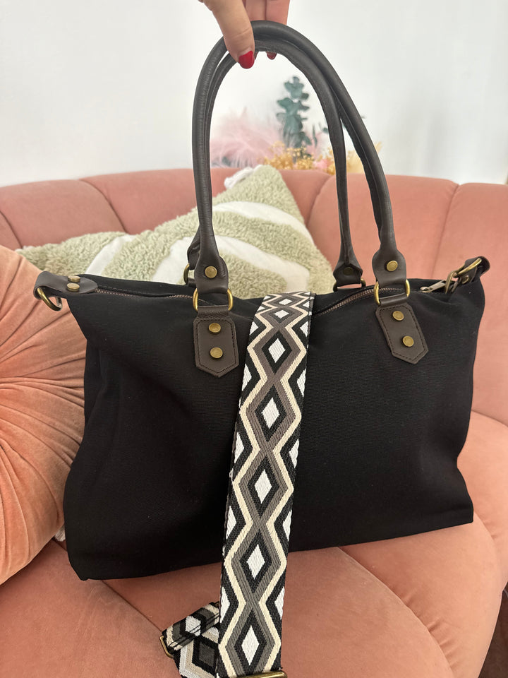 Bolso Bandolera Piel Cuqui Negro