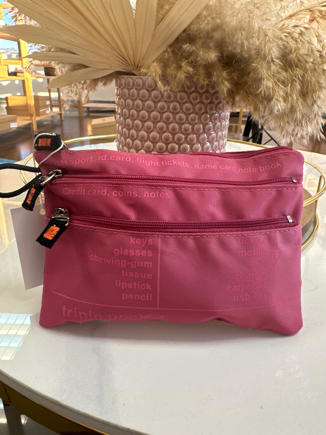 Cartera de Nylon Rosa