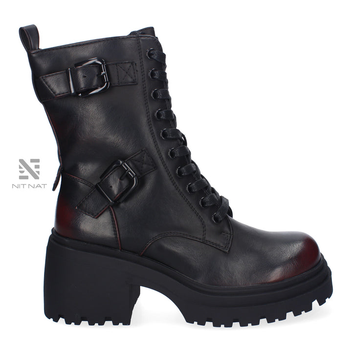 Botas Altas con Cordones Eleanor Burdeos