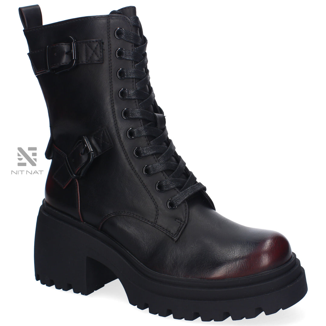 Botas Altas con Cordones Eleanor Burdeos