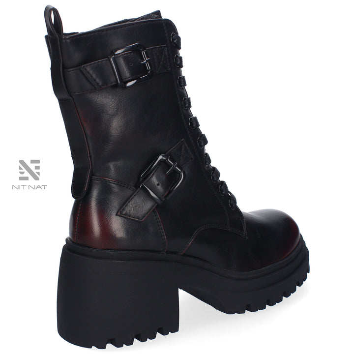 Botas Altas con Cordones Eleanor Burdeos