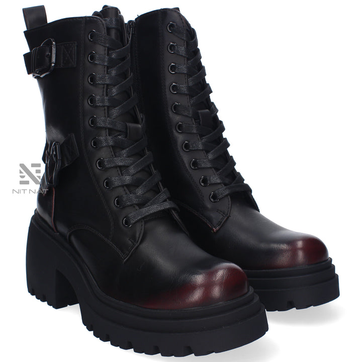 Botas Altas con Cordones Eleanor Burdeos