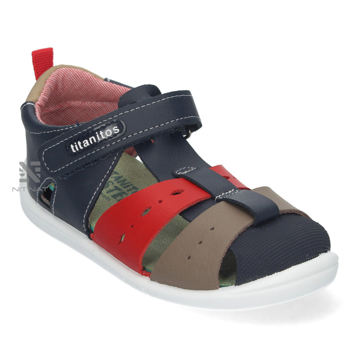 Sandalias Evo Titanitos Navy y Rojo