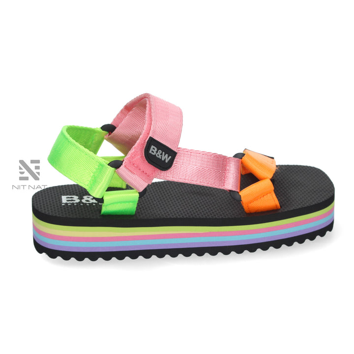 Sandalias Plataforma B&W Multicolor