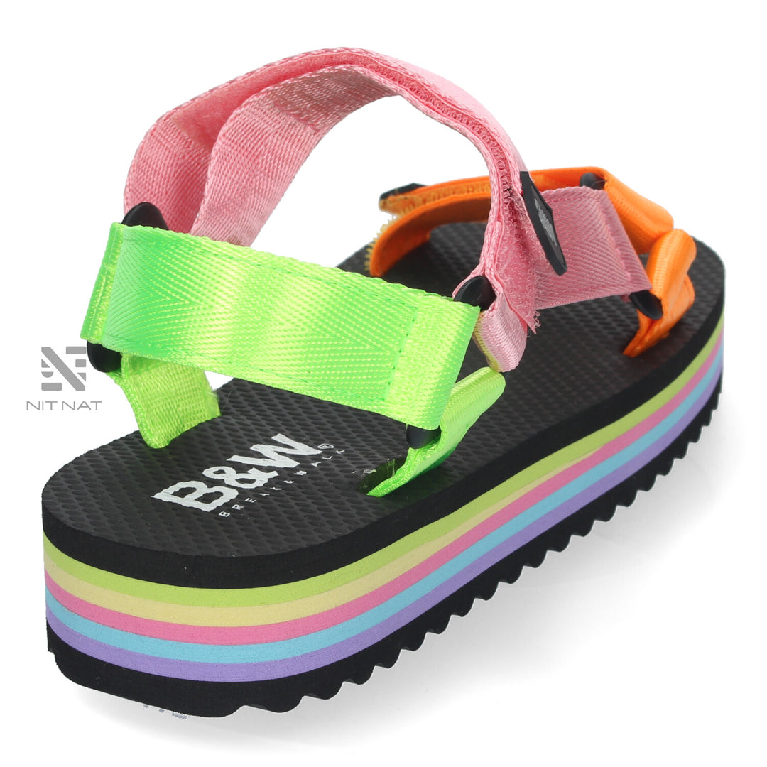 Sandalias Plataforma B&W Multicolor