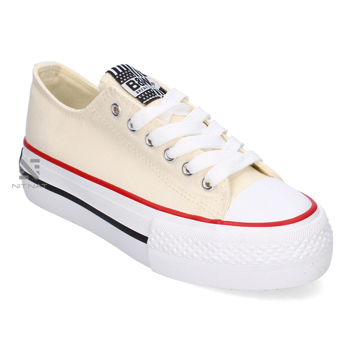 Zapatillas Conguitos Lona Plataforma Blanco Roto