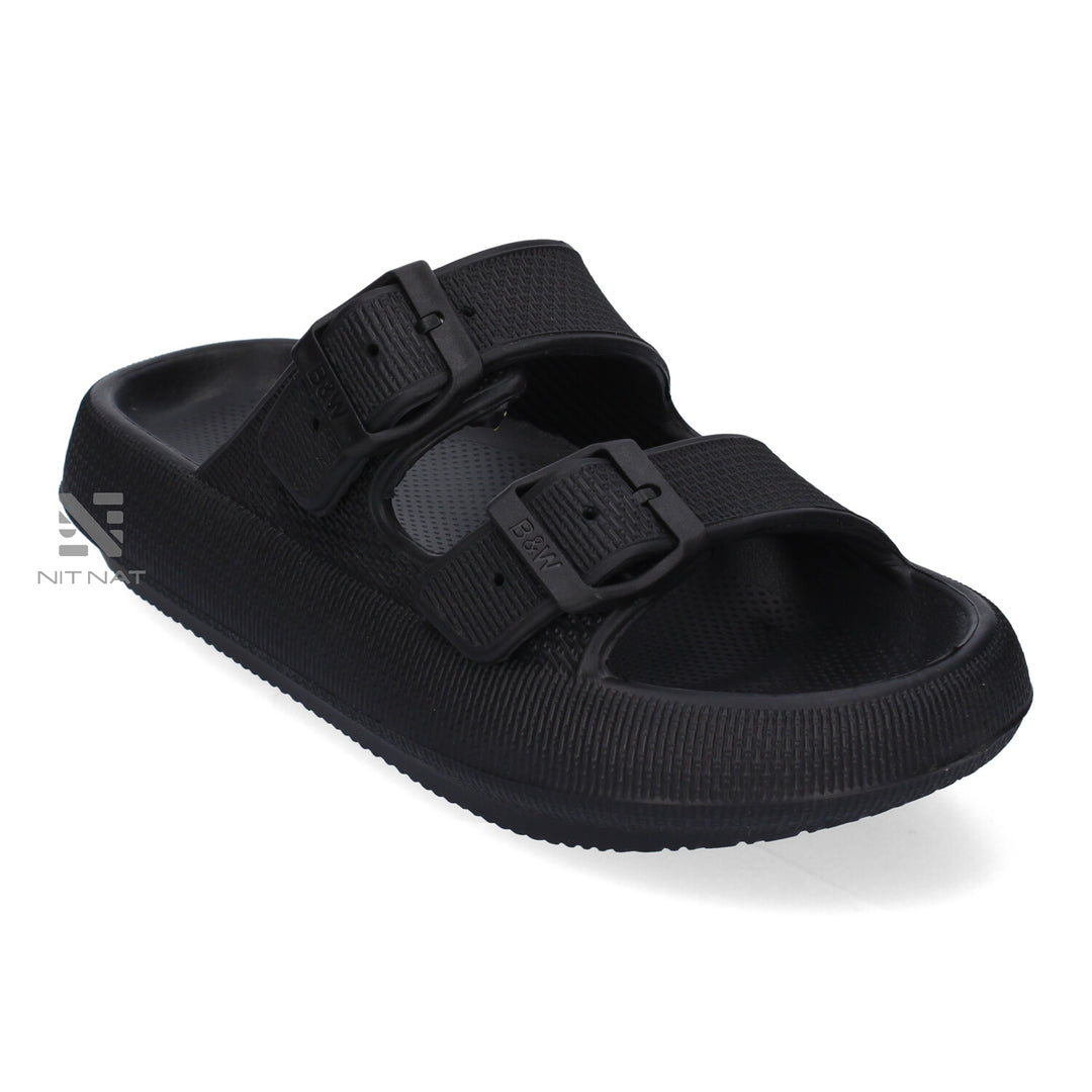 Sandalias Doble hebilla B&W Negro