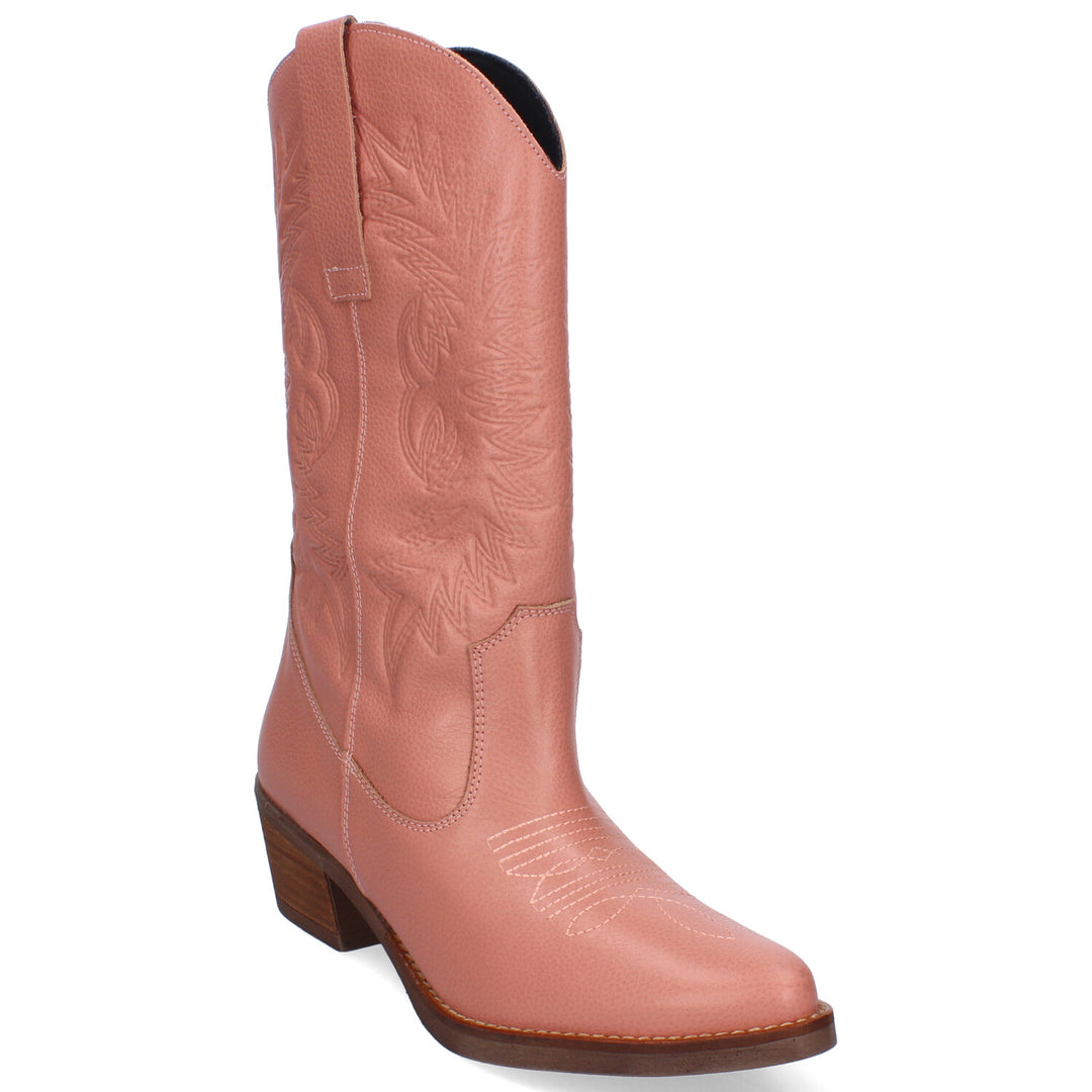 Botas Cowboy Grabadas Lola Nit Nat Rosa