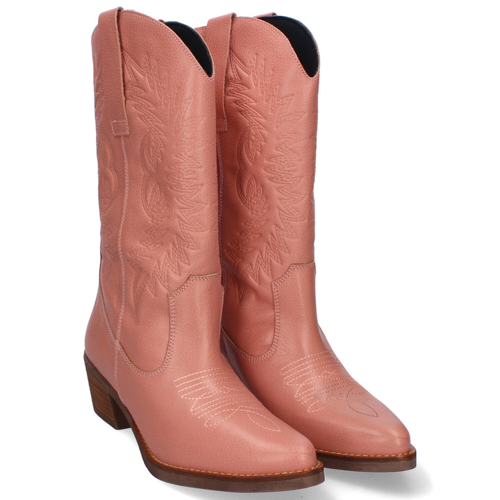 Botas Cowboy Grabadas Lola Nit Nat Rosa