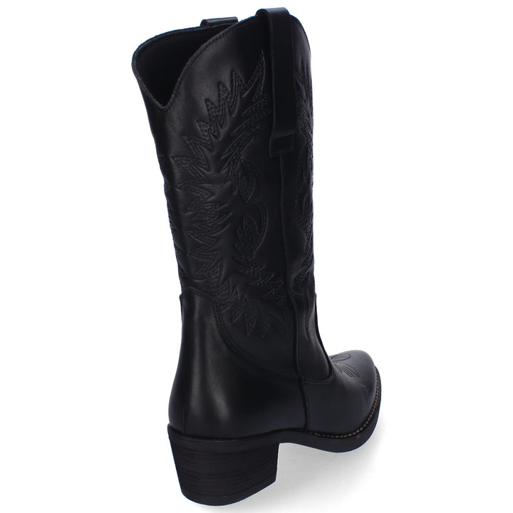 Botas Cowboy Grabadas Lola Nit Nat Negras