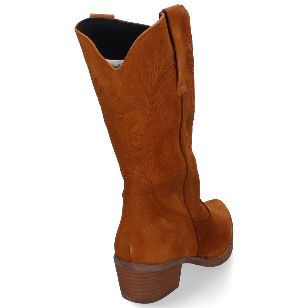 Botas Cowboy Grabadas Lola Nit Nat Camel