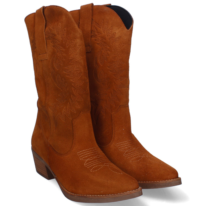 Botas Cowboy Grabadas Lola Nit Nat Camel