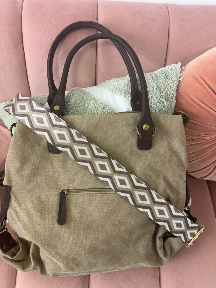 Bolso Shopper Bandolera Cuqui XL Taupe