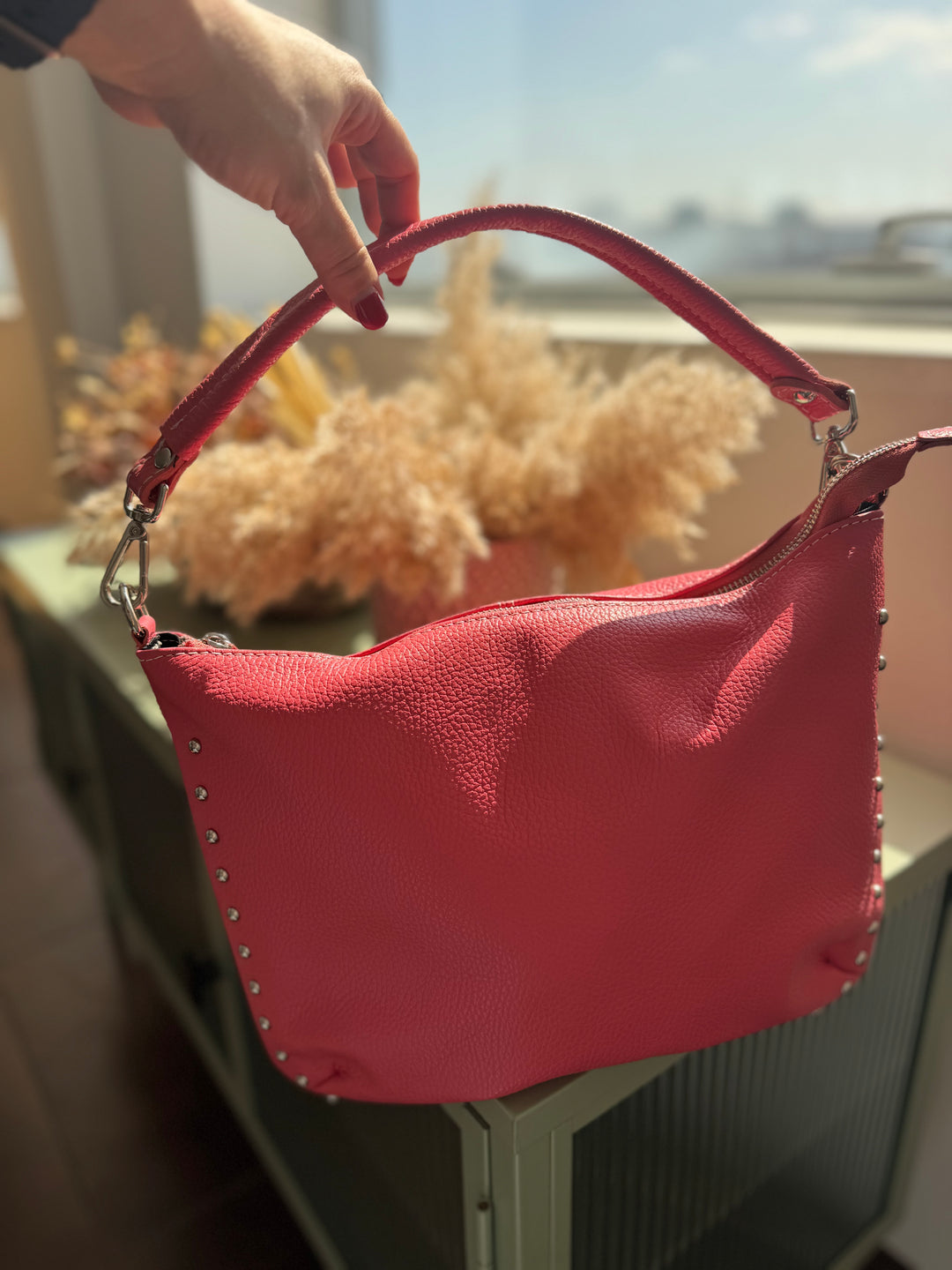 Bolso Piel Naty Verde Nude
