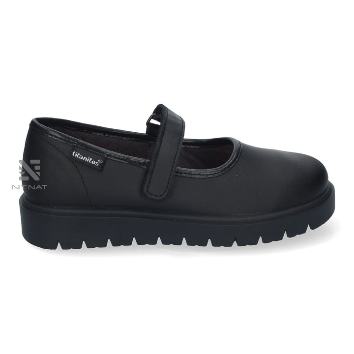 Zapato Colegial Lavable Titanitos Juno Negro