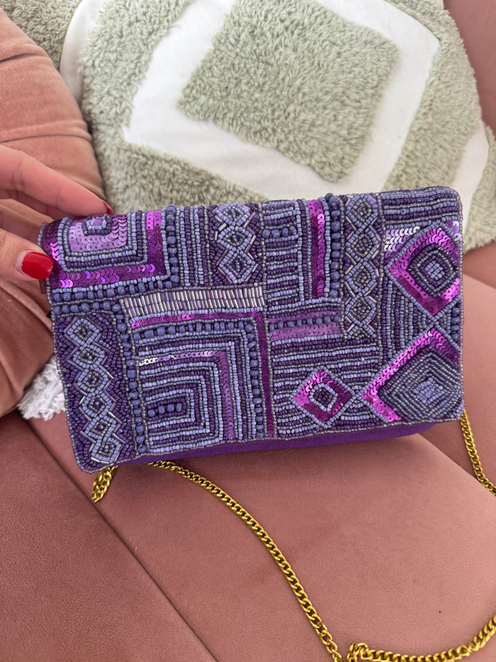 Cartera Bandolera india lila