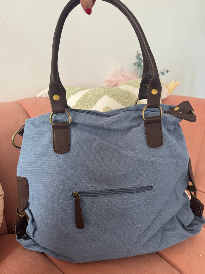 Bolso Shopper Bandolera Piel Cuqui XL Azul klein