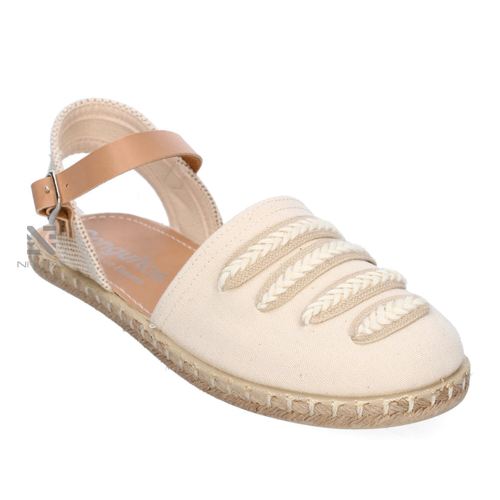 Sandalias Conguitos esparto Hebilla Tiras beige