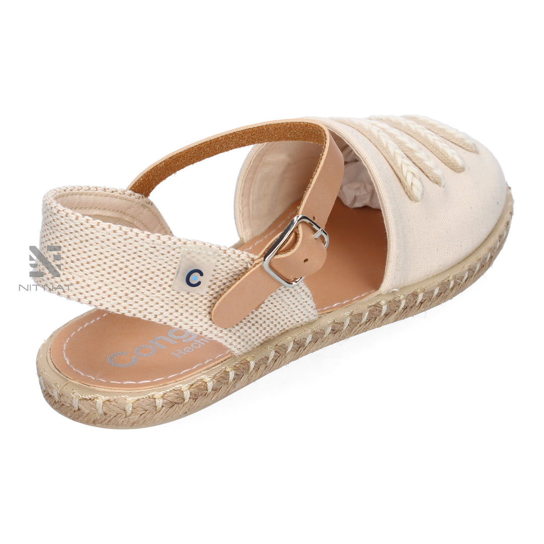 Sandalias Conguitos esparto Hebilla Tiras beige