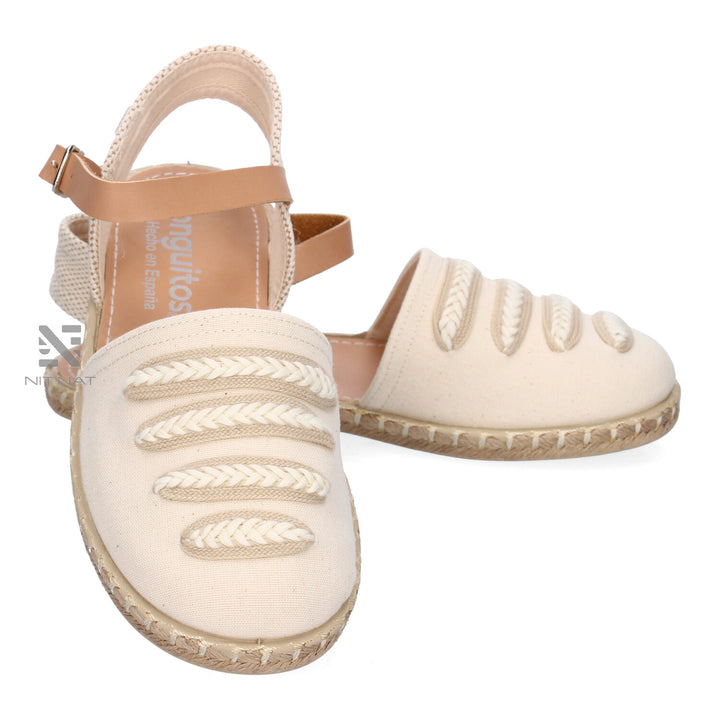 Sandalias Conguitos esparto Hebilla Tiras beige