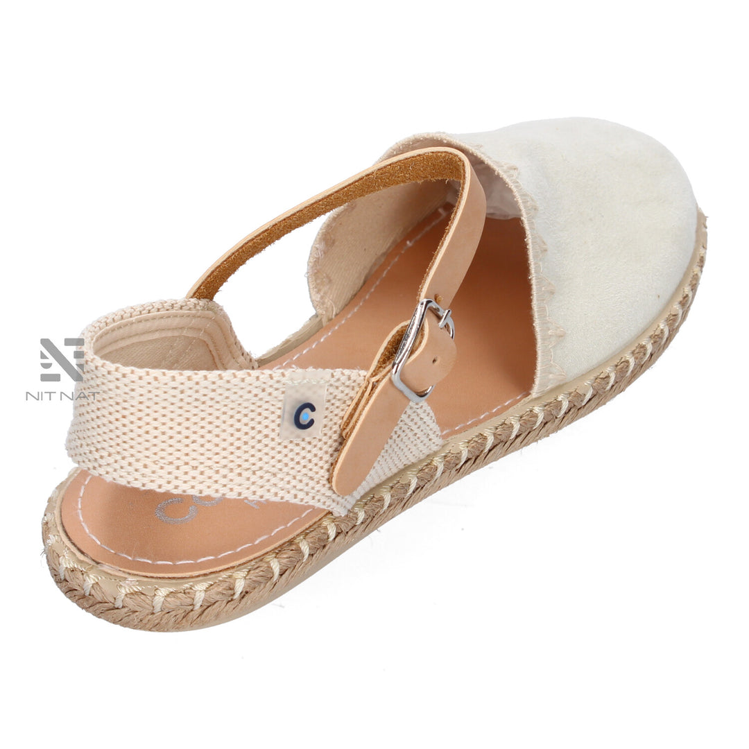 Sandalias Conguitos esparto bordadas Blanco