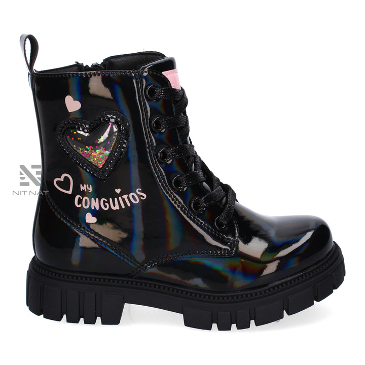 Botas Conguitos Militares Corazón Negras