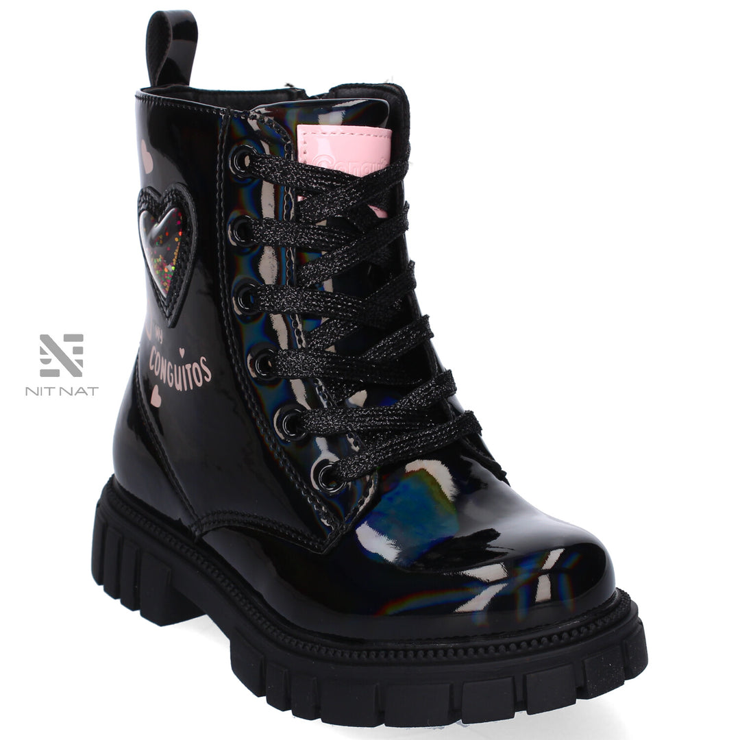 Botas Conguitos Militares Corazón Negras