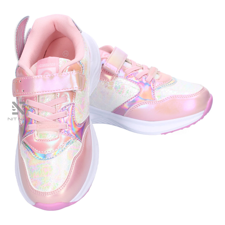 Zapatillas Sirena Elástico Con luz Rosa