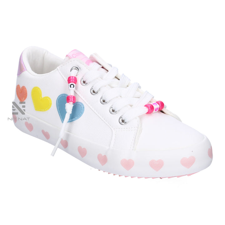 Zapatillas Conguitos cordones corazones Blanco