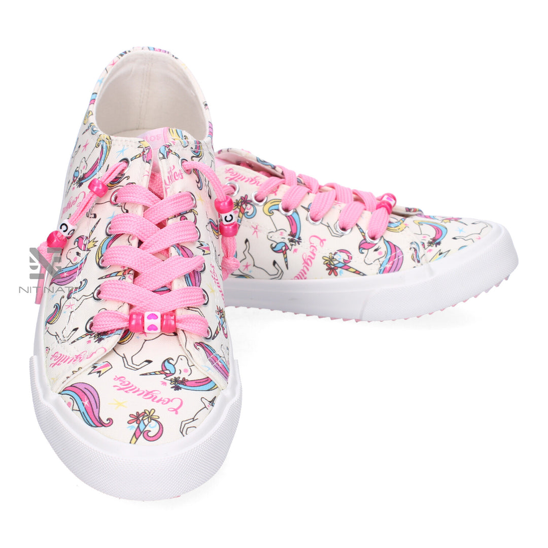 Zapatillas Conguitos cordones Fantasia Unicornio Blanco