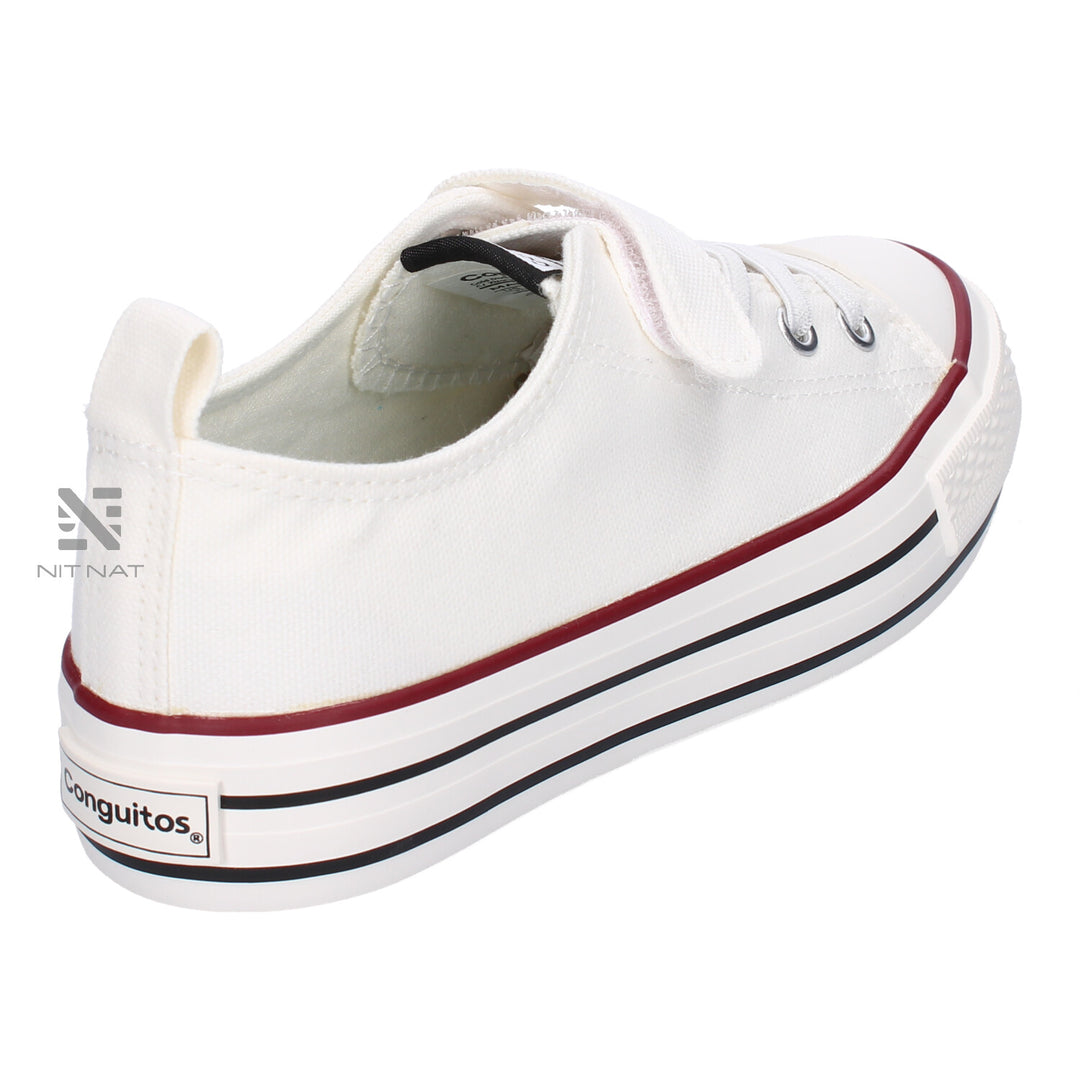 Zapatillas Conguitos Plataforma Lona Blanco