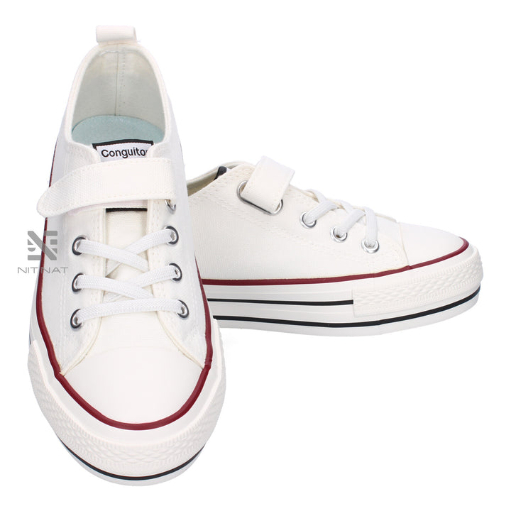 Zapatillas Conguitos Plataforma Lona Blanco