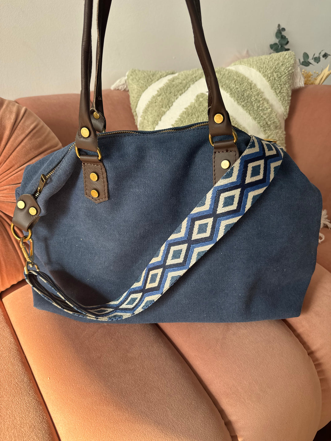 Bolso Bandolera Piel Cuqui Azul klein